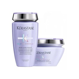 KRASTASE Blond Absolu Kit Matizador Ultra Violet para Cabello Rubio, Decolorado o con Mechas  Shampoo Morado 250 ml  Mascarilla Ultra Violet 200 ml...