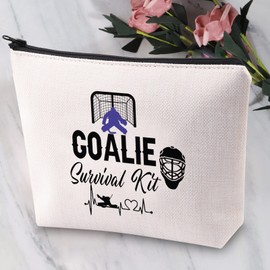 JYTAPP Goalie Survival Kit Cosmetic Bag Hockey Goalie Goaltender Gift Ice Hockey Gifts for Hockey Players Travel Pouch Makeup Case Gifts for
