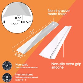 Kitchen Silicone Stove Counter Gap Cover, 21/25 inch Long & Extra Wide Stove Gap Filler Range Strips 2pcs,Between Oven and Countertop Dishwasher, Easy Clean Gap Guards