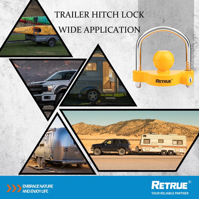 RETRUE Universal Coupler Lock Trailer Locks Ball Hitch Trailer Hitch