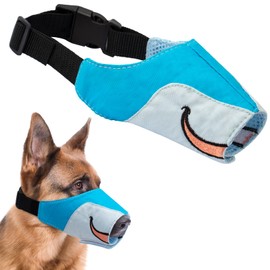 Coppthinktu Dog Muzzle Mouth Guard, Cute Cartoon Muzzles to Prevent Biting Adjustable Dogs Mouth Cover, Soft Muzzle for Small Medium Large Dog Mussels Allow Panting Drinking