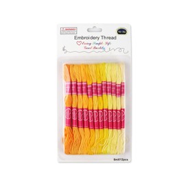 Embroidery Thread in 12pcs,Gradient Yellow Polyester Threads,Cross Stitch Threads,Sewing Thread,Bracelet Thread for Sewing,Knotting and Crafting