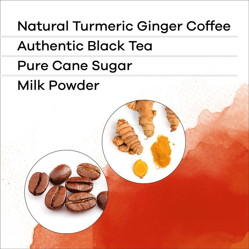 QuikCafé Instant Turmeric Ginger Coffee – 10 Count, Bold Turmeric