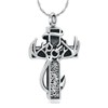 constantlife Cross Urn Necklace for Ashes for Women Men Fish Hook Memorial Pendant Deer Antler Cremation Jewelry Human Pet Ashes Holder Keepsake (Silver 1)