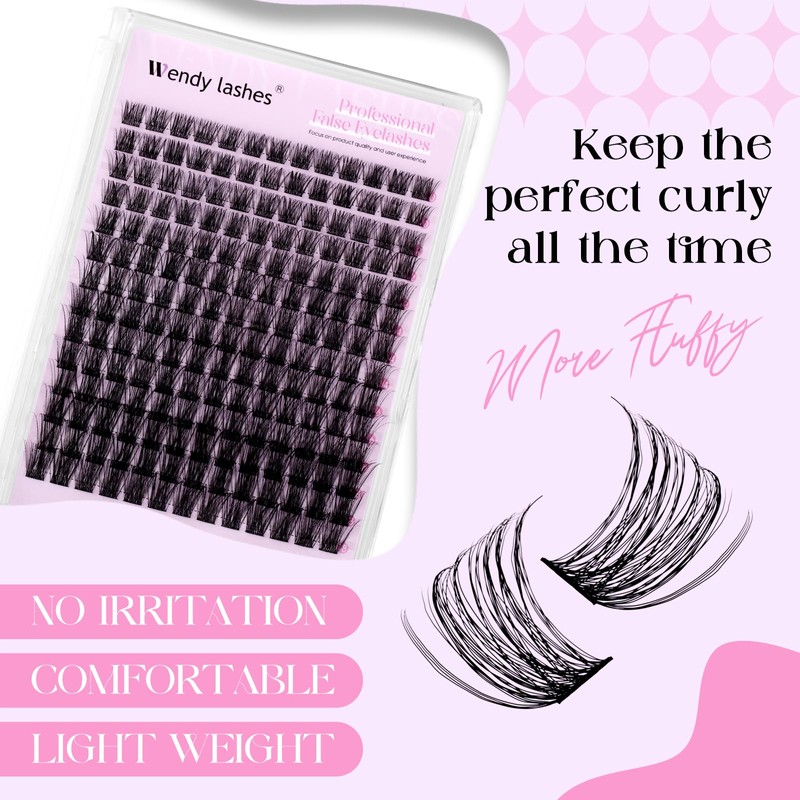 FD18-10-1018 Eyelash Extensions, C Curl, Natural Cluster Lashes, FD18-10-18 mm,