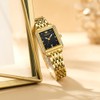 OLEVS Gold Watches for Women Black Face Small Wrist Analog