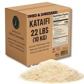 Jatisse Premium Dried Kataifi Perfect for Viral Dubai Chocolate Bar Pistachio Stuffed Desserts Knafeh, Kunafa, and Middle Eastern Pastries - Kataifi Shredded Fillo Dough, Kunefe, Kadayif (22 lbs (10kg))