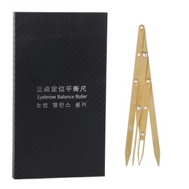 Eyebrow Ruler with Golden Ratio, Stainless Steel Eyebrow Measuring Ruler Eyebrow Caliper, Flexible Removable Ruler, Semi Permanent Eyebrow Tattoo Designing Shaping Tools, Makeup Measure Tool (Glod)