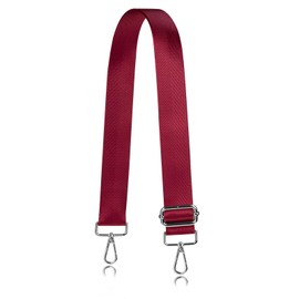 Allzedream Wide Purse Strap Replacement Crossbody Shoulder Bag Adjustable (Red-Silver Hardeware)
