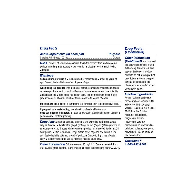 Diurex Diuretic Water Pills, 22 Count