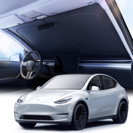 Nmoiss - Parasol para parabrisas de coche mejorado 2026 [revestimiento reflectante de matriz de puntos] borde extendido sin fugas de luz, diseño de enfriamiento que protege el interior del coche de