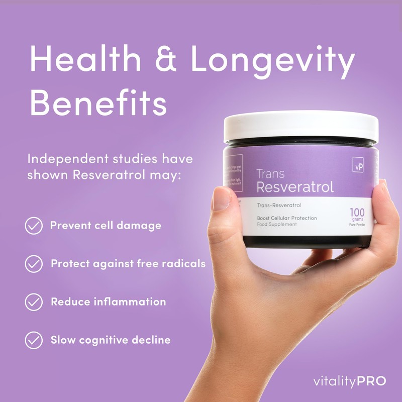 Trans Resveratrol Micronised Powder 30 Grams - Third Party Tested