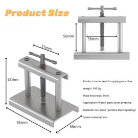 Kiuiom Watch Closer Pressing Tool, Watch Closer Case Closer, Watch Press Case Closer, Watch Cover Press, Watch Press Set with 18 Dies for Closing Watch Cases and Replacement