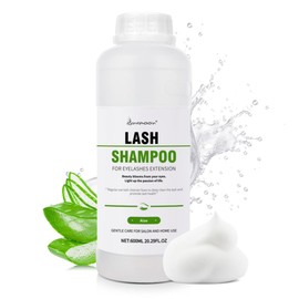 Lunamoon 600ML Wimpern Shampoo für Wimpernverlängerung Lash Shampoo Wimpernschaum Cleanser Wimpern Schaumreiniger Wimpernschaum Wimpernreiniger Wimpernpflege (Aloe)