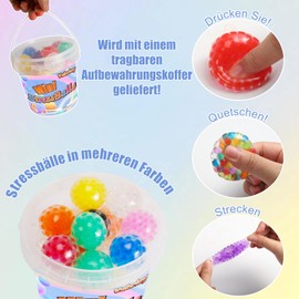 Vabrloy Pack of 18 Mini Stress Balls Toy, Mini Stress Ball for Children and Adults, Squishy Stress Relief Balls, Anti-Stress Balls for Exercise, Hand Flexibility, Birthday Gifts (Colour Random)