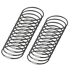 Bonsicoky 25 Pcs 6 Inch Stainless Steel Wire Keychains Cable, 2mm Cable Key Rings for Luggage Tags, Key Tags, Kitchen Utensils, Black