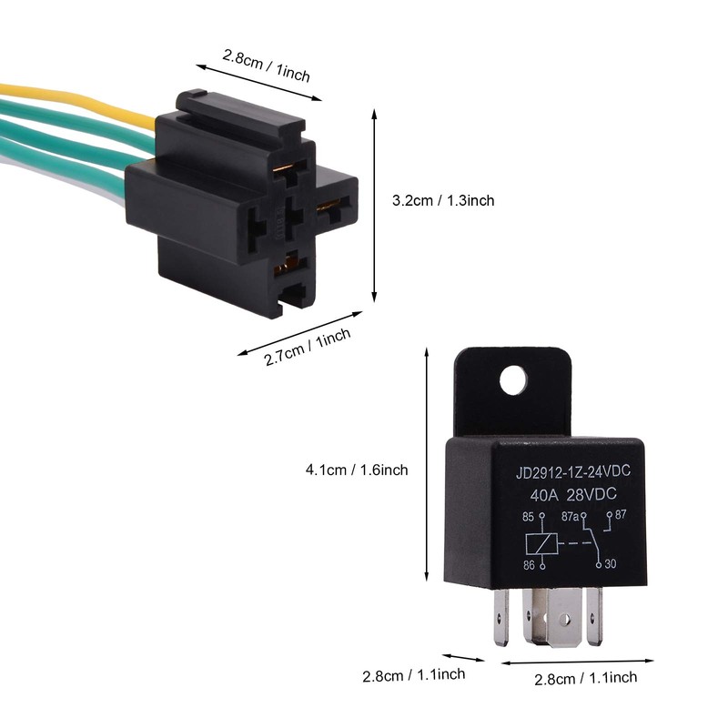 Ehdis Car Truck Relay Socket Harness Kit 5 Pin 5