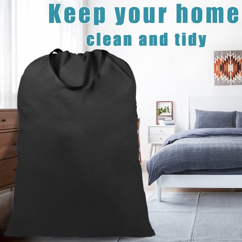 LOLOMLO Extra Large Canvas Laundry Bags with Handles & Drawstring