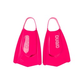 Arena Unisex Adult Powerfin Pro II Swim Training Fins Men and Women Silicone Short Blade Flippers Left/Right Customized, Pink, Size 9.5-10.5