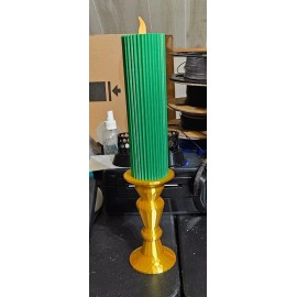 Power Rangers Green Candle Tea Light With Gold Candle Stick Prop Display