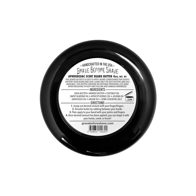 Grave Before Shave Leather/Cedar-wood scent Beard Conditioning Butter 4 oz.