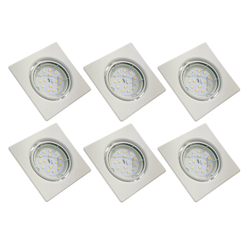 Trango® 6 LED Dimmable Square Recessed Downlight including 6X6 W