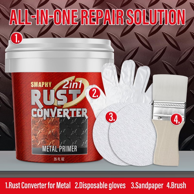 2-in-1 Rust Conveter Automotive, 35 oz Matte Black Rust Conversion
