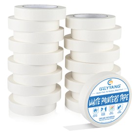 GEYYANG Masking Tape Bulk 20 Pack 1 inch No Residue White Painters Tape for Painting, Crafts, Home & Office, Multi-Surface Adhesive Art Tape (0.94inch x 55yards x 20 Rolls)