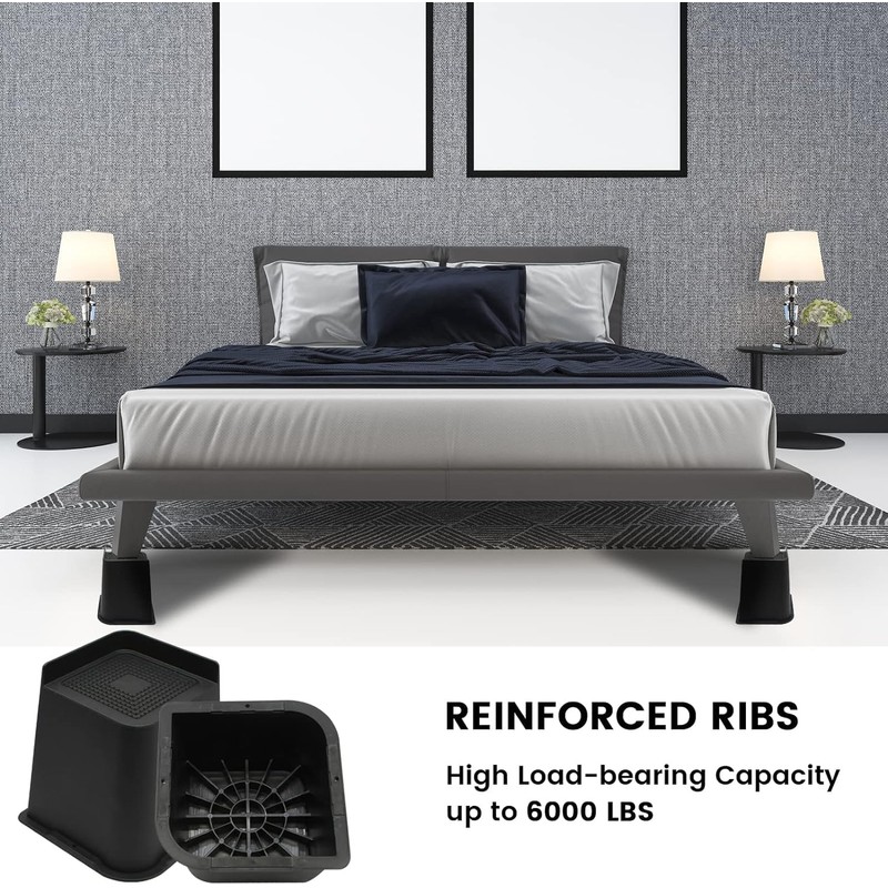 MYMULIKE Bed Risers Heavy Duty, Oversized Furniture Risers, Support Up