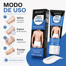 Crema Depilatoria Íntima Masculina 60 g | Fórmula Piel Sensible | Depilación sin Dolor en 6–8 Minutos | Suave, Hidratante y Eficaz Zona Íntima