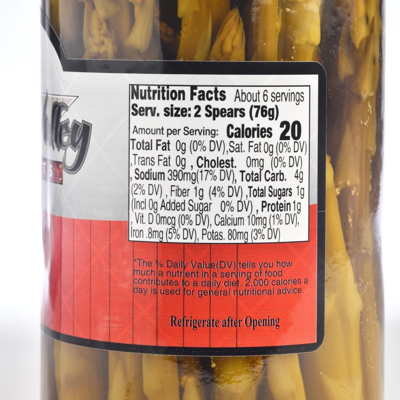 Amish Valley Products Pickled Aspargus Spears Glass Jar Vegetable (Zesty,