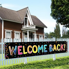 BlissYard Welcome Back To School Banner 118 x 20 inchs Corlorful Font Welcome Back Backdrop Banner Classroom Party Yard Sign Decor for Kindergarten Middle High School Elemantry Pre-School