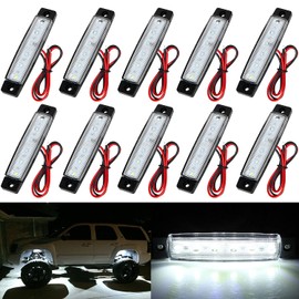 10X Led Rock Lights, Strip Light, Wheel Well Light, Waterproof Exterior Interior Light, Led Underglow Kit for Golf Cart, Jeep Wrangler, RZR, Offroad, Truck, RV, UTV, ATV, Ford, Snowmobile (White)