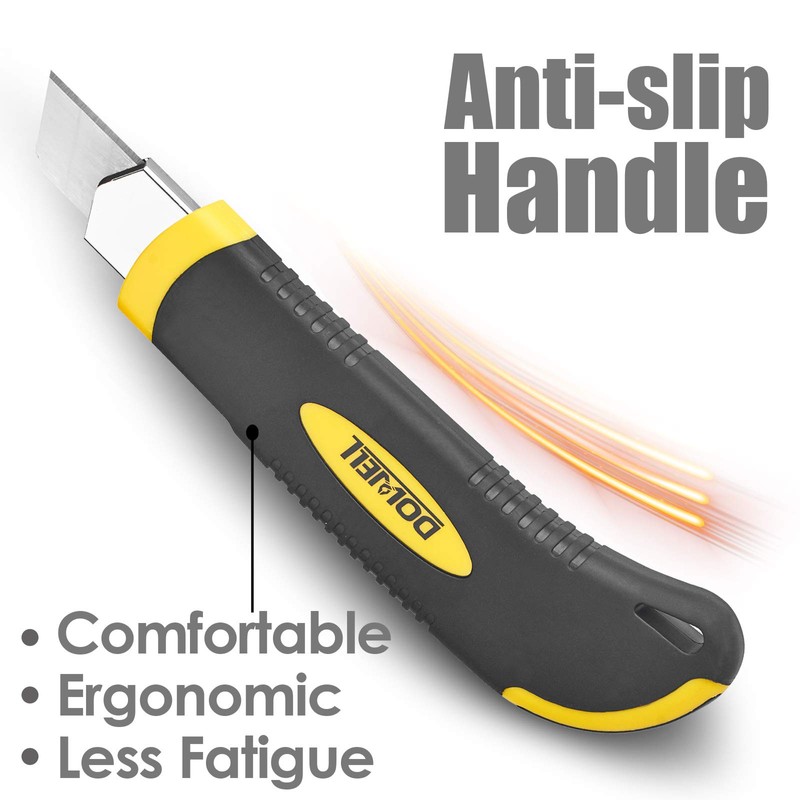 DOWELL Utility Knife Box Cutter Retractable Self Loading Heavy Duty