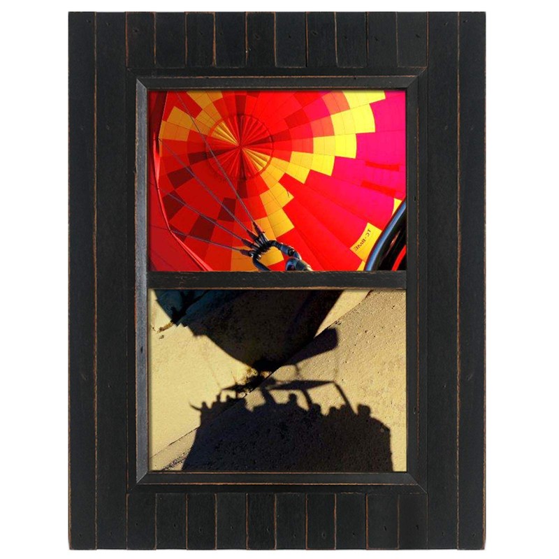 Eosglac 5x7 Collage Picture Frame Distressed Black, 2-Opening Timbermount Rustic