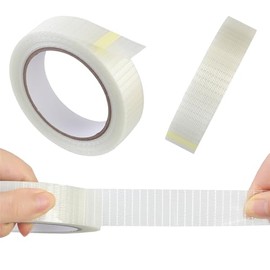 Cinta adhesiva de filamento transparente, cinta resistente, cinta resistente a la intemperie de alto rendimiento para sellar, envío, embalaje, usos residenciales, comerciales e industriales (1