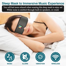 Sleep Mask Sleep Headphones with Bluetooth Headphones Ultra-Thin StereoComfortable & Adjustable Sleeping Mask, Zero Eye Pressure,Side Sleepers Sleep Mask Speakers Perfect for Sleeping