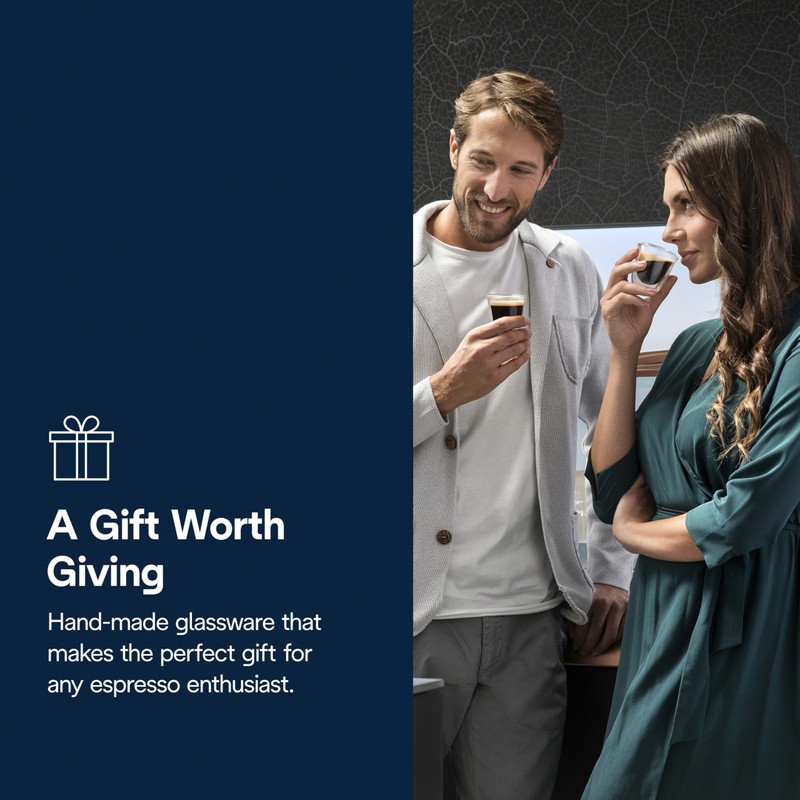 DeLonghi 3oz Espresso Double Wall Thermal Glasses, Set of 2