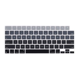 HRH Silicone Keyboard Cover for MacBook 2025-2021 Pro 14" 16" M4 M3 M2 M1 Pro Max Chip,MacBook Air 15" 13.6" M4 M3 M2 Chip A3240 A3241 Keyboard Protective Skin-Ombre Gray