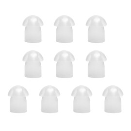 YNIBST Replacement Mushroom Ear Tips Ear Buds for Two Way Radio Walkie Talkie Acoustic Coil Tube Earpiece Surveillance Headset (White, 10pcs)