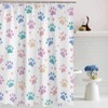 JEJOMEAG Dog Paw Shower Curtain Cute Colorful Paws Print Pet