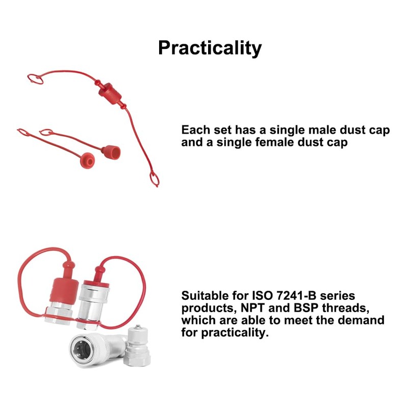 2 Sets Hydraulic Hose Caps and Plugs, Hydraulic Quick Connect