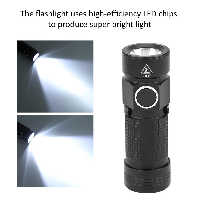 Portable Mini Pocket LED USB Flashlight Waterproof White Light Ultra