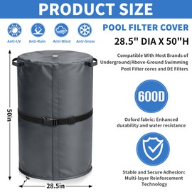 YZNKLXF Universal Pool Filter Cover, Double-Layer Oxford Fabric Pool Equipment Cover, Waterproof UV Resistant Weatherproof Dustproof Cover with Adjustable Strap and Drawstring