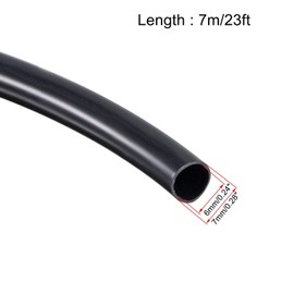 TOP-VIGOR 6mm ID 7mm OD Wire Harness Tubing, 7M Length PVC Tube for Wire Sheathing Wire Protection, Black