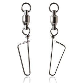 Fishing Swivel Coastlock Snaps,20pcs/Box Ball Bearing Swivel W/Safety Snaps High Strength Stainless Steel Saltwater Corrosion Resistance Barrel Swivel Snaps Freshwater Fishing 1#-20pcs