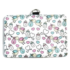 Stork-Themed ID Card Holder, Cute Badge Holder for Labor & Delivery, NICU, PICU, Postpartum, and OB Nurses, Stylish ID Protector for Medical Staff - Fits Standard Size Horizontal Cards, Lanyards