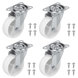 4 x 40 mm diameter swivel castors, swivel castors with screw plate, 360° pivotants, 1.5 inch transport castors, high-performance furniture castors, furniture castors for furniture, devices and
