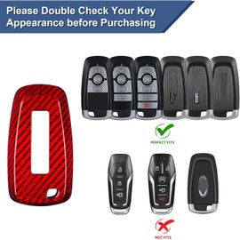 T-carbon Key Fob Cover fits for Lincoln Navigator,Real Glass Fiber Key Case Compatible with Raptor Bronco Sport F150 Explorer Smart Key Fob Cover with Keychain 2020-2023 2024