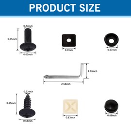 LcQIMT 8 Sets Stainless Car License Plate M6 Screw Kit, Anti-Theft Rustproof Mounting Bolt, Universal Anti-Theft Self-Tapping Mounting Fasteners for License Plates Frames or Covers on Cars